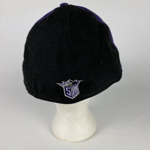 VTG New Era 59Fifty Sacramento Kings Fitted Hat Cap 7 5/8 Black Wool USA Made - Picture 5 of 10